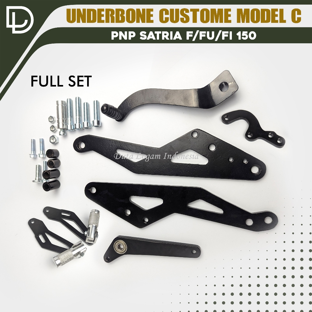 Satu Set Underbone Satria F/Fu/Fi Model C Step Belakang Jalu Lipat / Jalu Teflon Custom Dural CNC V2