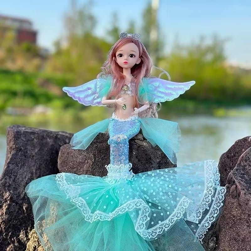 {BG} Boneka Putri Duyung Boneka Mewah dengan 11 Sendi yang Dapat Dilepas / Boneka Putri Duyung Maina