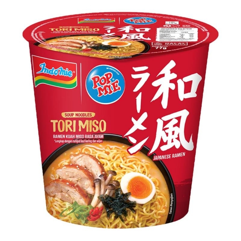 

Pop Mie Mi Instan Cup Tori Miso Ramen isi 77 gram