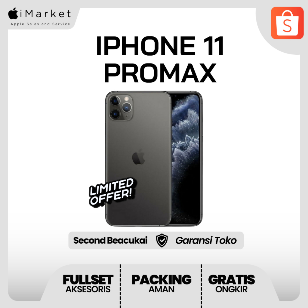 iPhone 11 Pro Max Second Beacukai Garansi IMEI Terdaftar Fullset 64 GB / 256 GB / 512 GB
