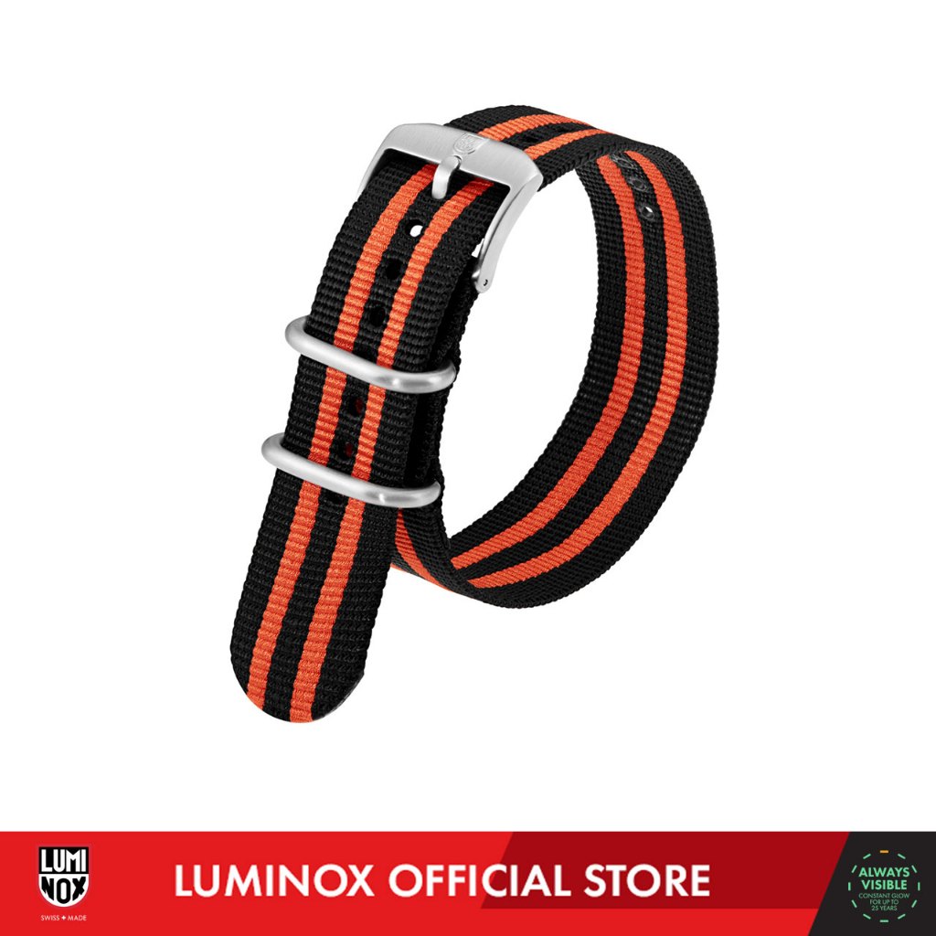 Luminox Nato Strap Scott Cassell, Black|Orange Stripe, 23 mm - Strap Jam