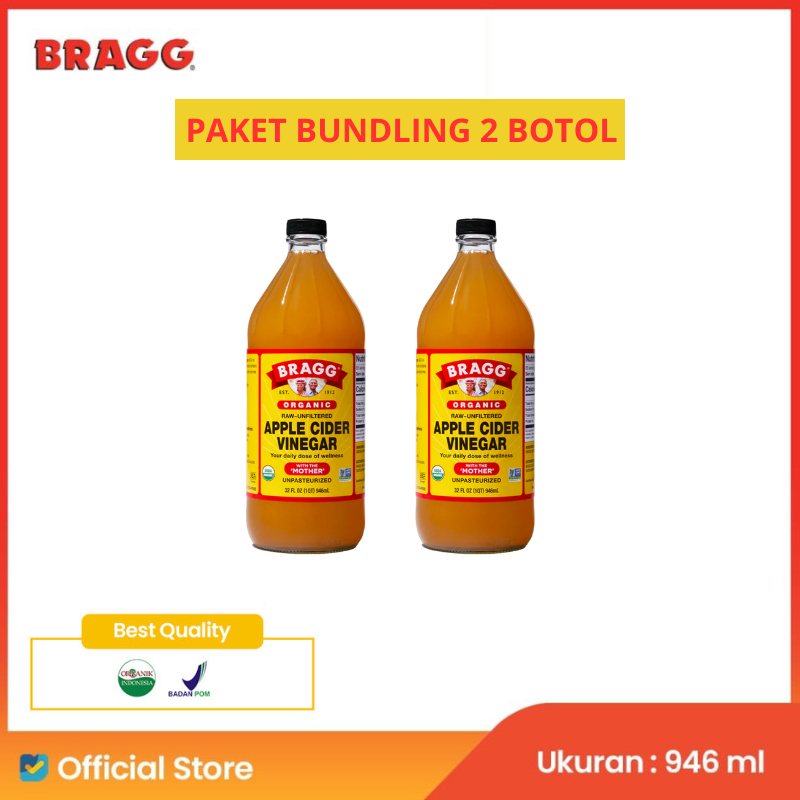 

Paket Bundling 2 Botol: Bragg Organic Raw Unfiltered Apple Cider Vinegar 946 ml