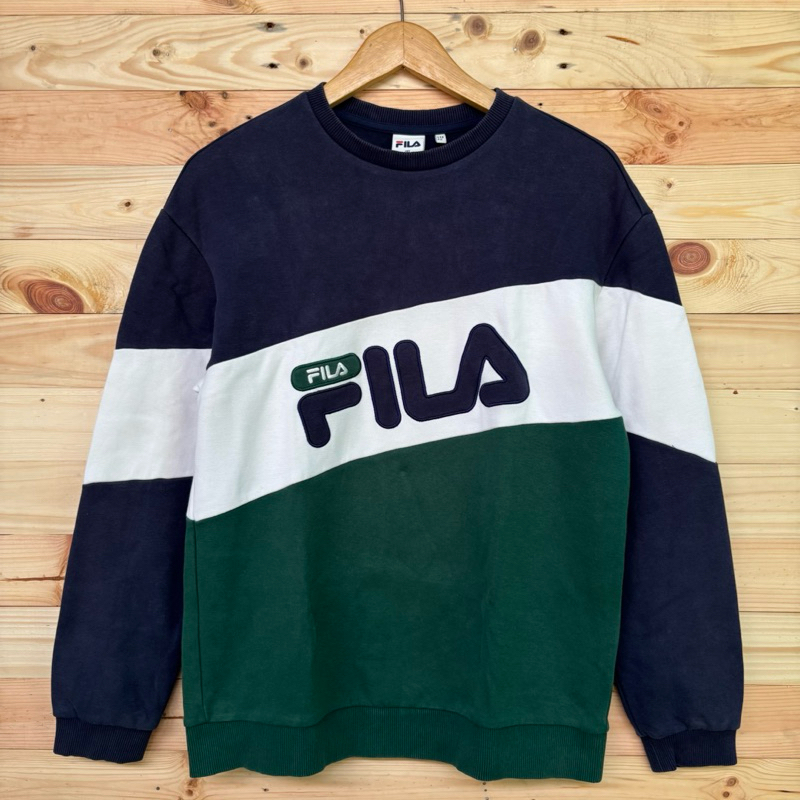 Crewneck Hoodie Fila ThreeTone Originals - Second Very Good Condition Untuk Pria & Wanita