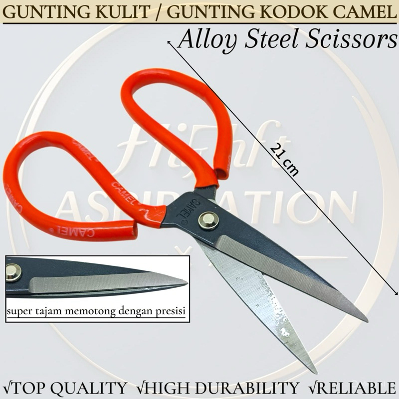 

Gunting Kodok Camel - Gunting Potong Bahan Kain / Kulit / Kertas / Kardus / Seng - Tailors Scissorss