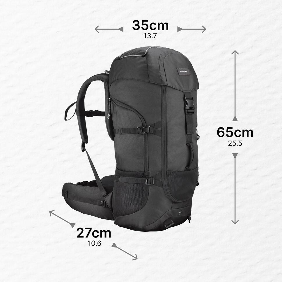 NEW - DECATHLON FORCLAZ TAS CARRIER MT100 - 50L - HITAM - 8735043