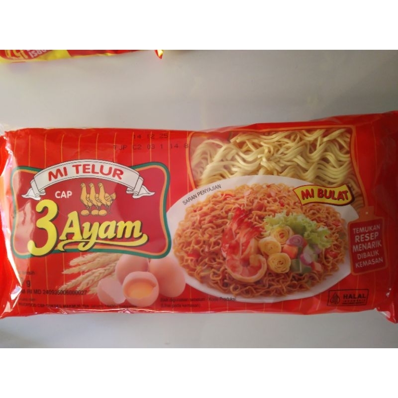 

Mie Telur Cap 3 Ayam Kemasan 200 Gram