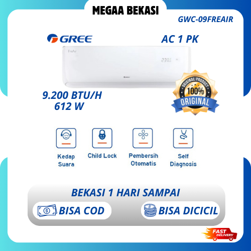 GREE AC 1 PK INVERTER GWC-09FREAIR GWC 09 FREAIR LOW WATT GARANSI RESMI