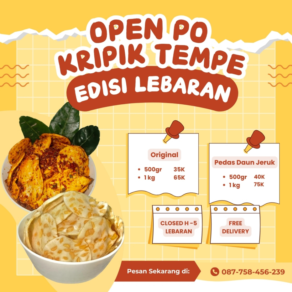 

(SNACKYDAY) SPESIAL IDUL ADHA!! keripik tempe gurih dan nikmat 500g dan 1000g