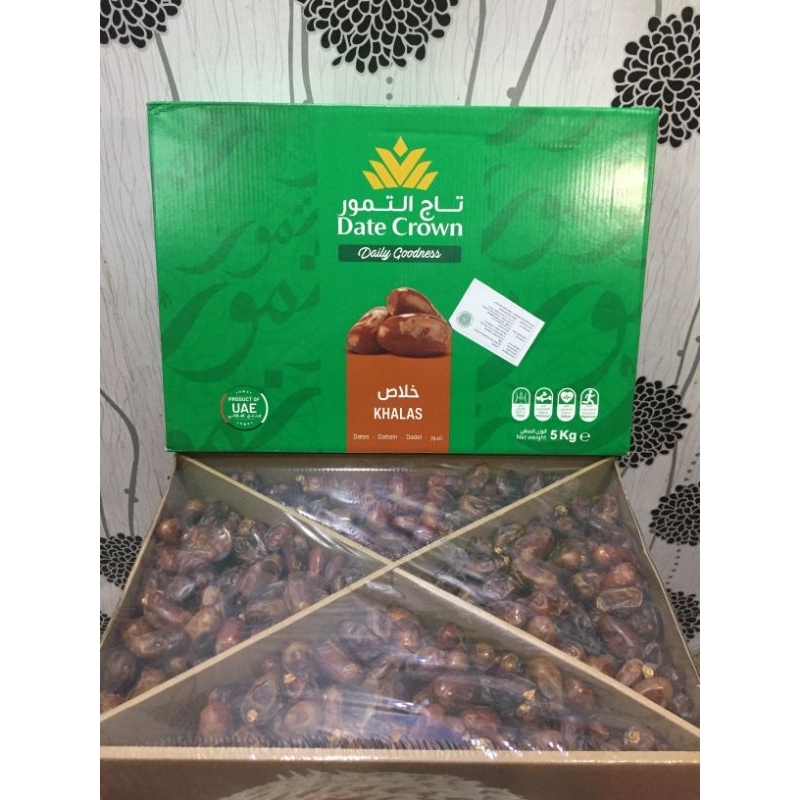 

Kurma Khalas Date Crown premium 5 kg,Original gift umroh dan haji