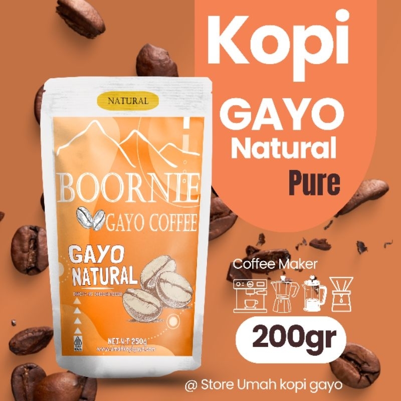 

Kopi Gayo Natural Arabica 200g base Kopi Tubruk V60 Drip Coffee Umah Kopi Gayo
