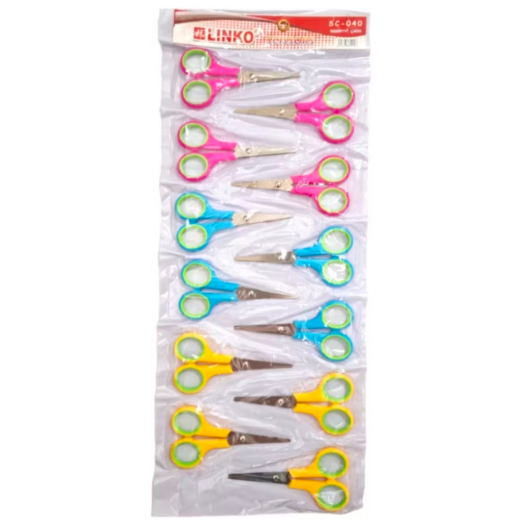 

SIS Gunting Renceng isi 12 pcs Murah 4 inch Stainles Stell Pacman