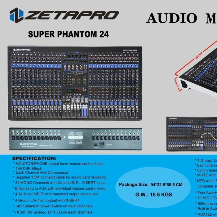 Mixer ZETAPRO SUPER PHANTOM 24 / Mixer Zetapro 24 Channel