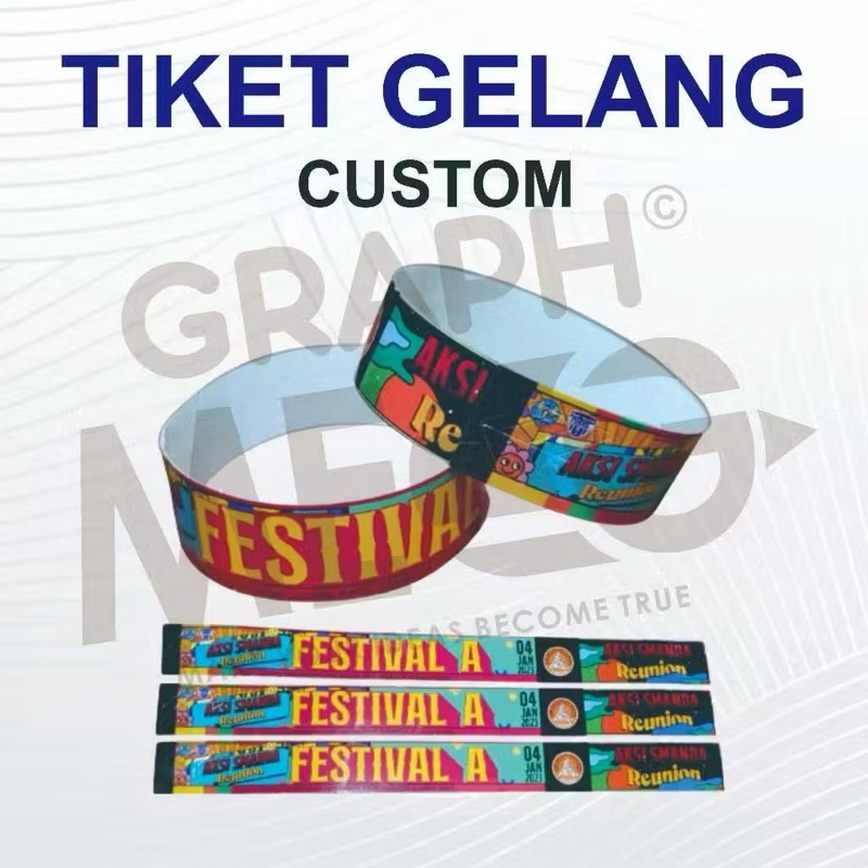 TIKET GELANG CUSTOM, Tiket event, Gelang renang, Gelang konser