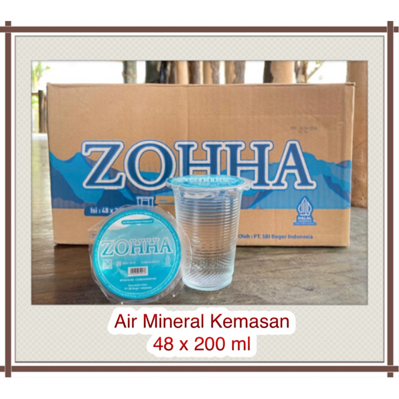 

ZOHHA Air Minum Dalam Kemasan ( Air Mineral ) 1 dus isi 48x200 ml