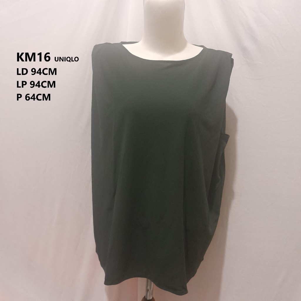 Blouse Tanpa Lengan UNIQLO Warna Hitam Elegan - KM16