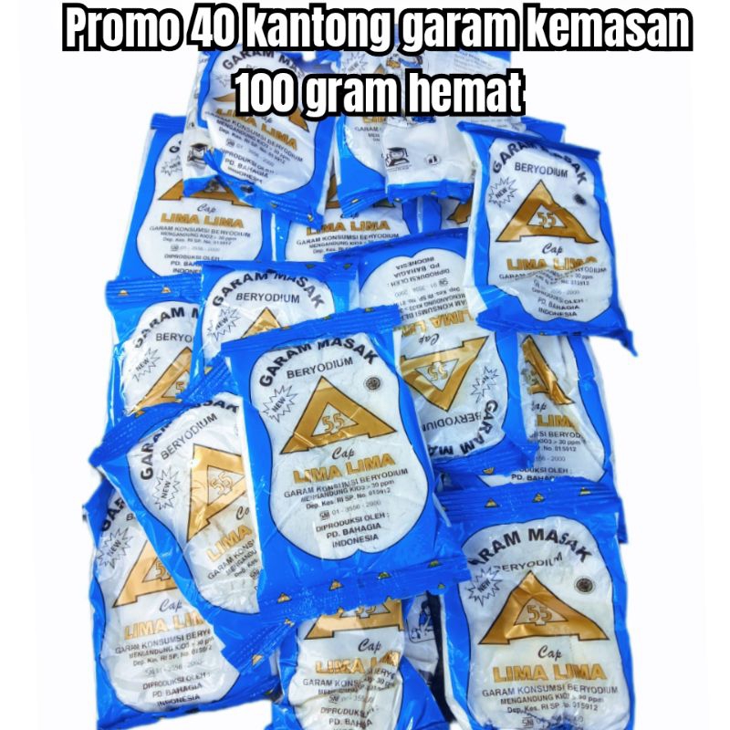

hemat 40 kantong garam dapur beryodium kemasan 100 gram 1 kantong