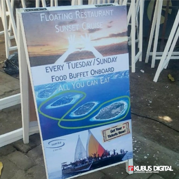 

Sign Board | Custom Design | A Sign Board 100 x 50 cm | Rangka Kayu - Kubus Digital