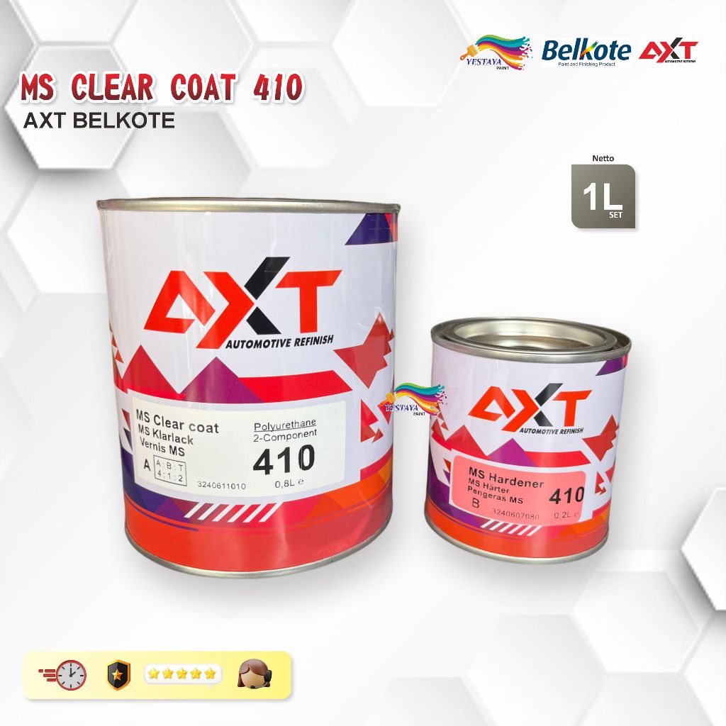 Radejarrr - Clear Belkote AXT 410 MS Pernis Anti Gores 1 Liter Clear Coat Cat Mobil
