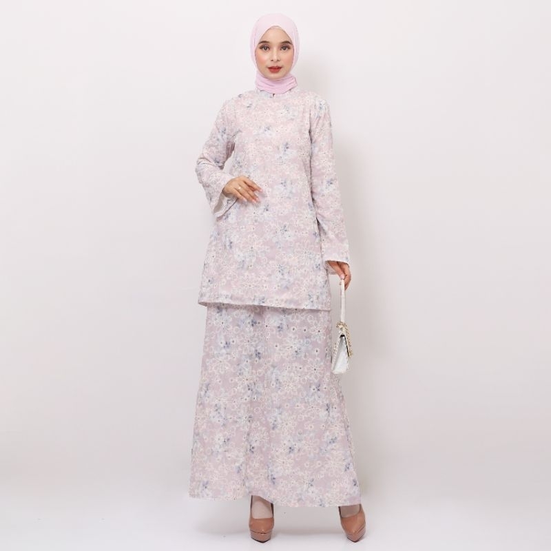 Eritha Set - Set Baju Kurung Melayu Bahan Katun Bordir