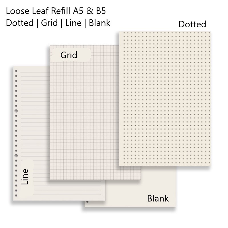 

LOOSE LEAF A5,B5 KERTAS FILE ISI BINDER 20 HOLES A5, 26 HOLES B5 BAHAN BOOK PAPER