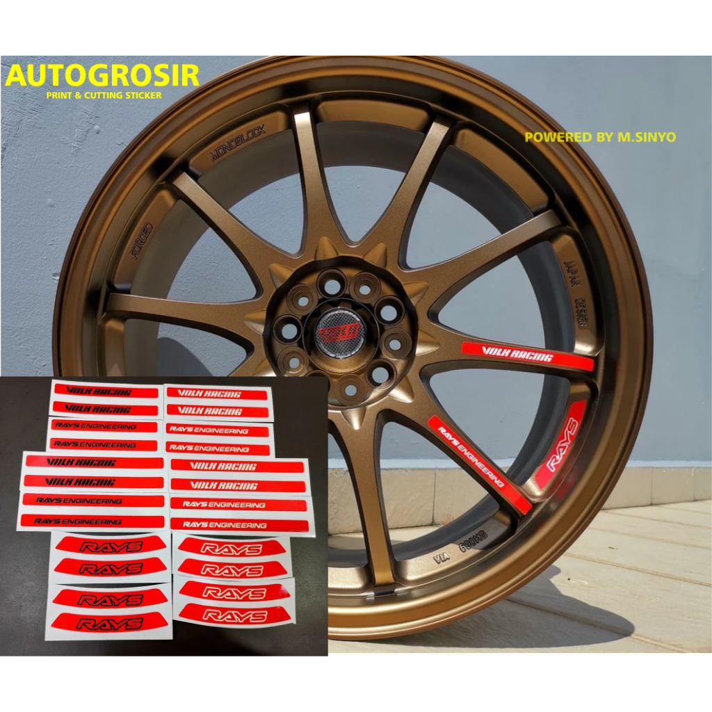 Auto Grosir Sticker Stiker Velk Mobil CE28 SL Sticker Velk Mobil Volk Racing Rays Enginiring CE28 SL