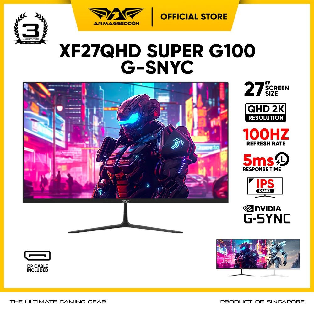 Armaggeddon Xtreme 2K QHD 27" 100Hz IPS Panel Built in Speaker Flat Screen Frameless Gaming Monitor 