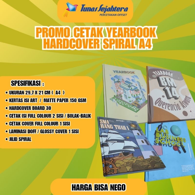 CETAK YEARBOOK / BUKU TAHUNAN SEKOLAH HARDCOVER SPIRAL A4