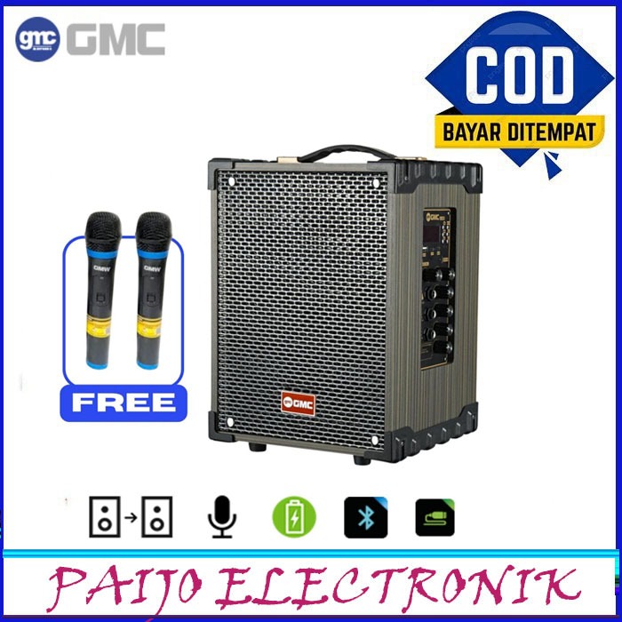 Speaker Portable Bluetooh GMC 899P FREE MIC WIRELESS 2 BUAH