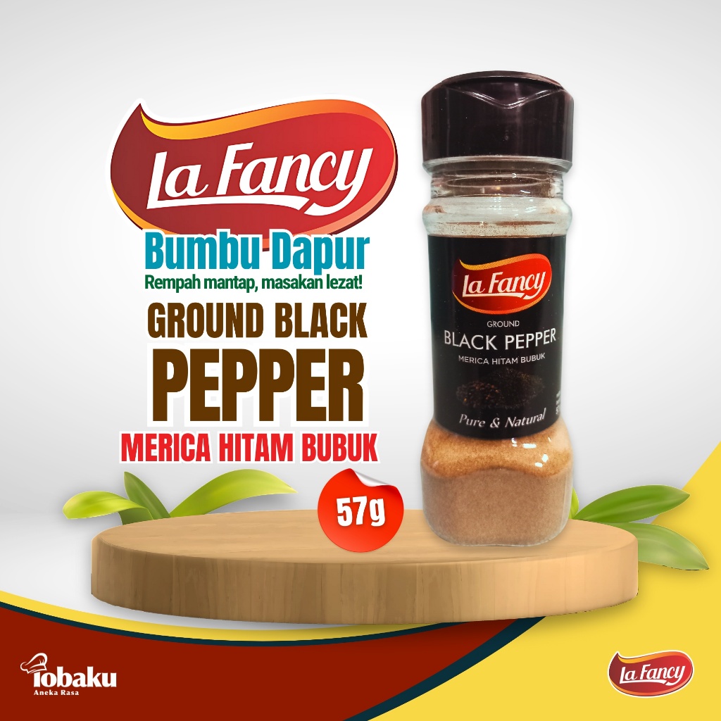 

LA FANCY Merica Hitam Bubuk - Ground Black Pepper - Bumbu Rempah Dapur 57g