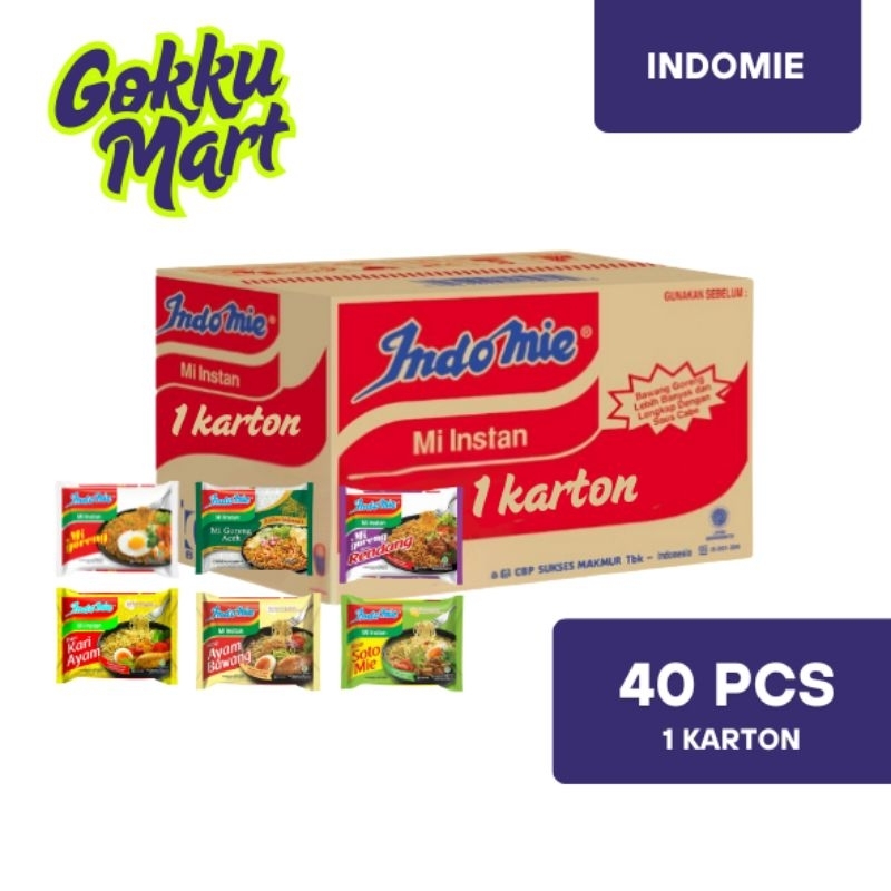 

INDOMIE 1 KARTON/DUS ISI 40 PCS | MIE INSTAN ORIGINAL HARGA GROSIR READY