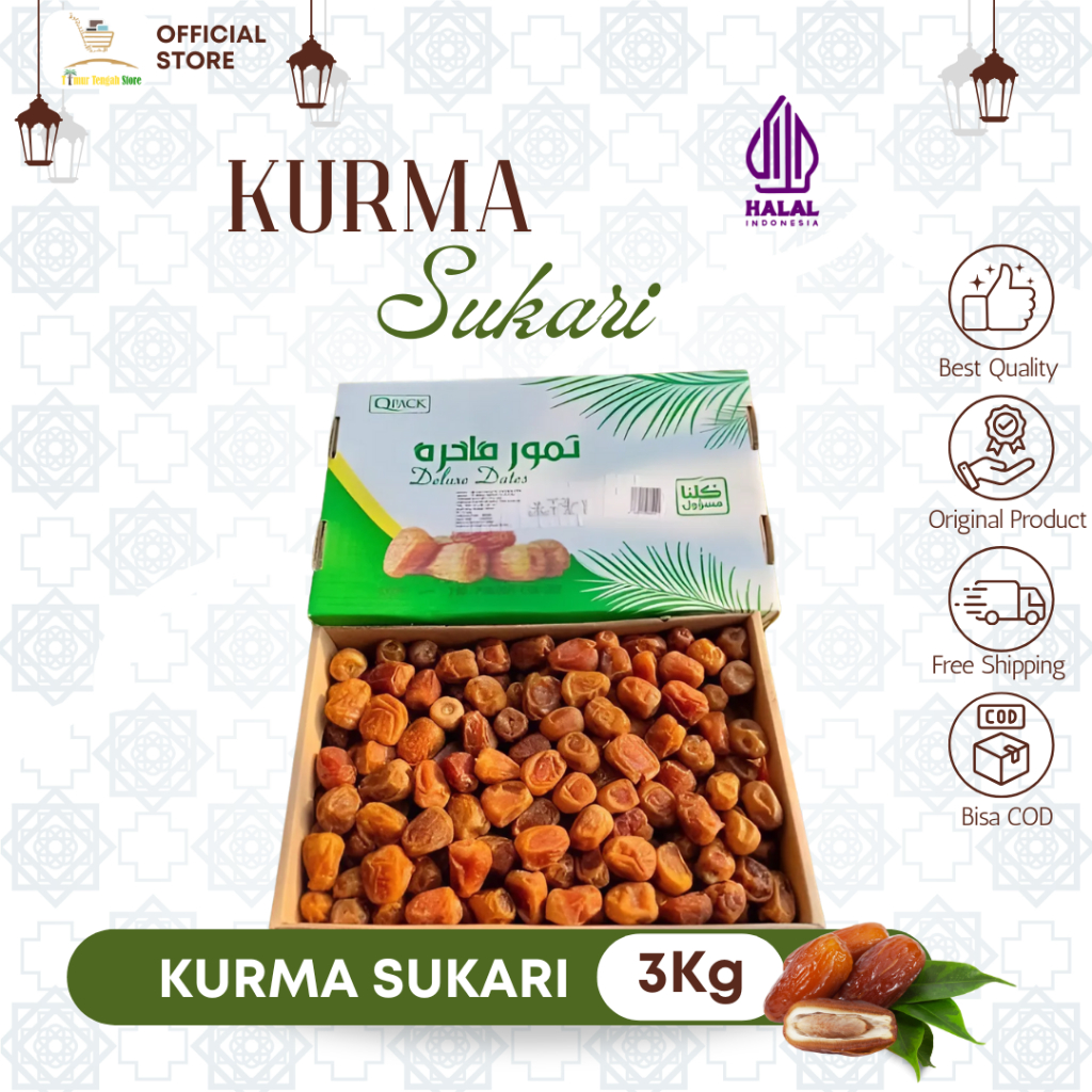 

Kurma Sukari Al-Qasim 3kg Oleh-oleh Haji dan Umroh Jajanan Arab Murah