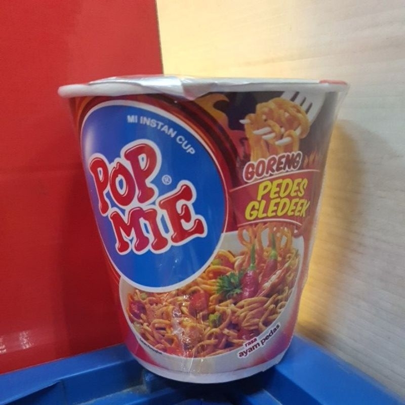 

Pop Mie Goreng Pedas Gledeek Mi Instan Cup Rasa Ayam Pedas 75gr