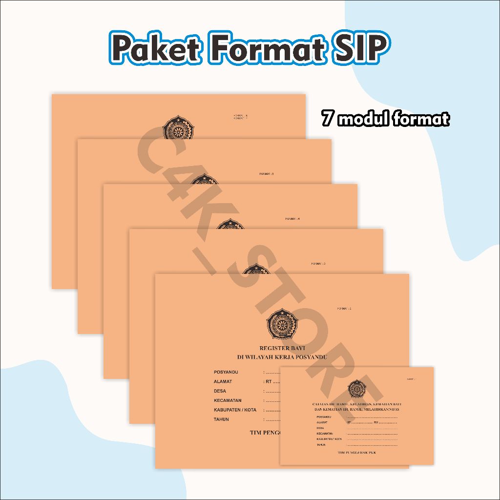 

Format SIP (SISTEM INFORMASI POSYANDU), 1 Paket Komplit, buku posyandu, buku PKK, buku kader