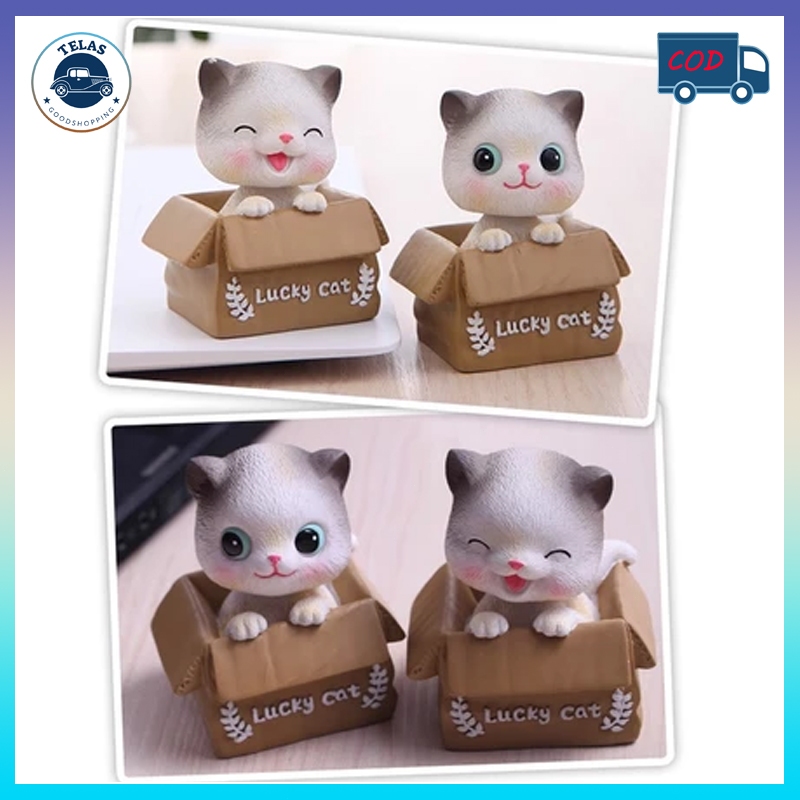 Kucing Lucky Pajangan Mobil Pajangan Mobil keberuntungan kucing kepala bobble mobil ornamen keberunt
