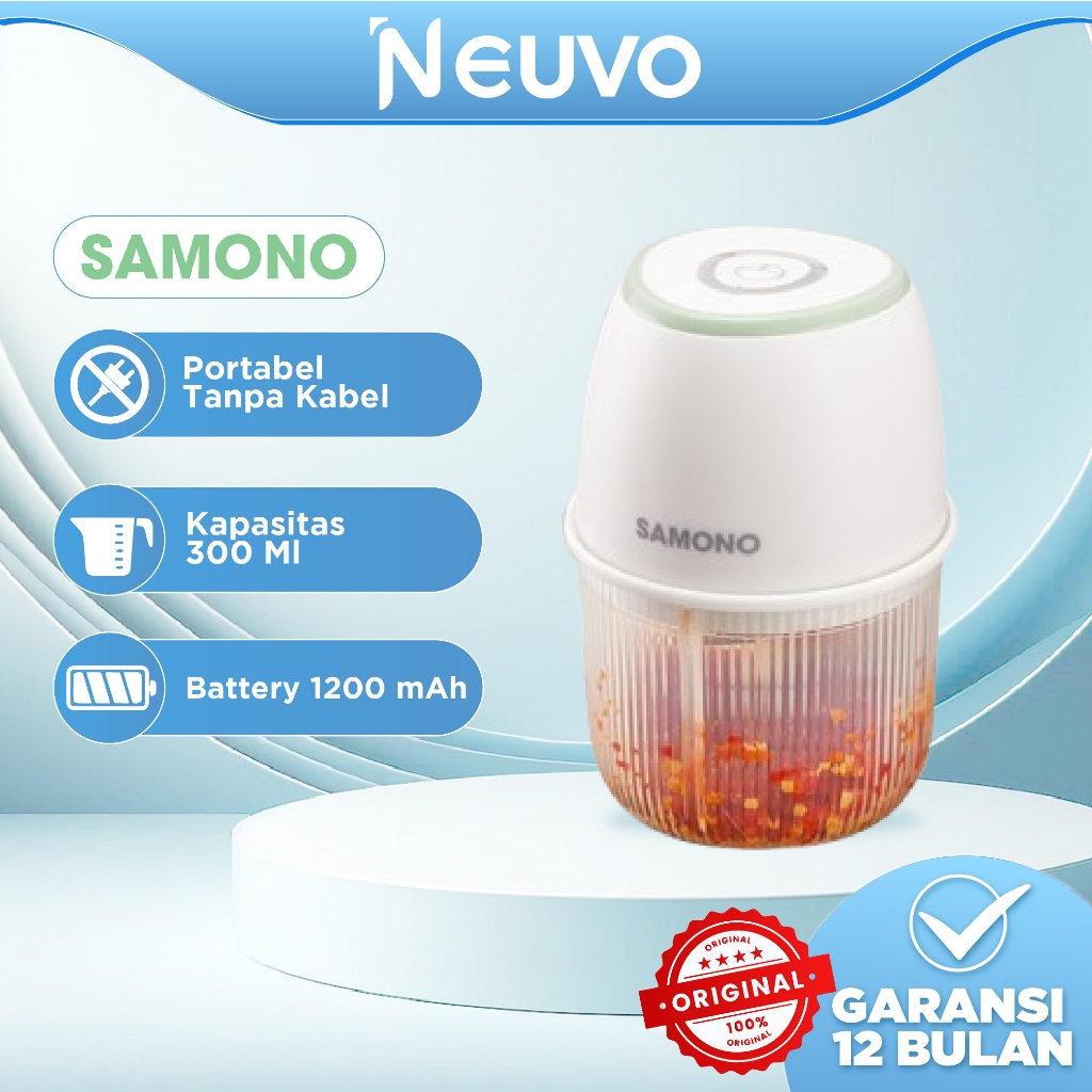 SAMONO Chopper Mini Portable Choper Bumbu Mpasi Coper Penghalus Bumbu Praktis Serbaguna USB Type C B