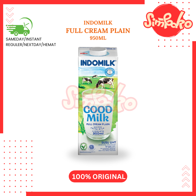 

SIMBAKO - Indomilk Susu UHT Full Cream Plain Good Milk 950ML