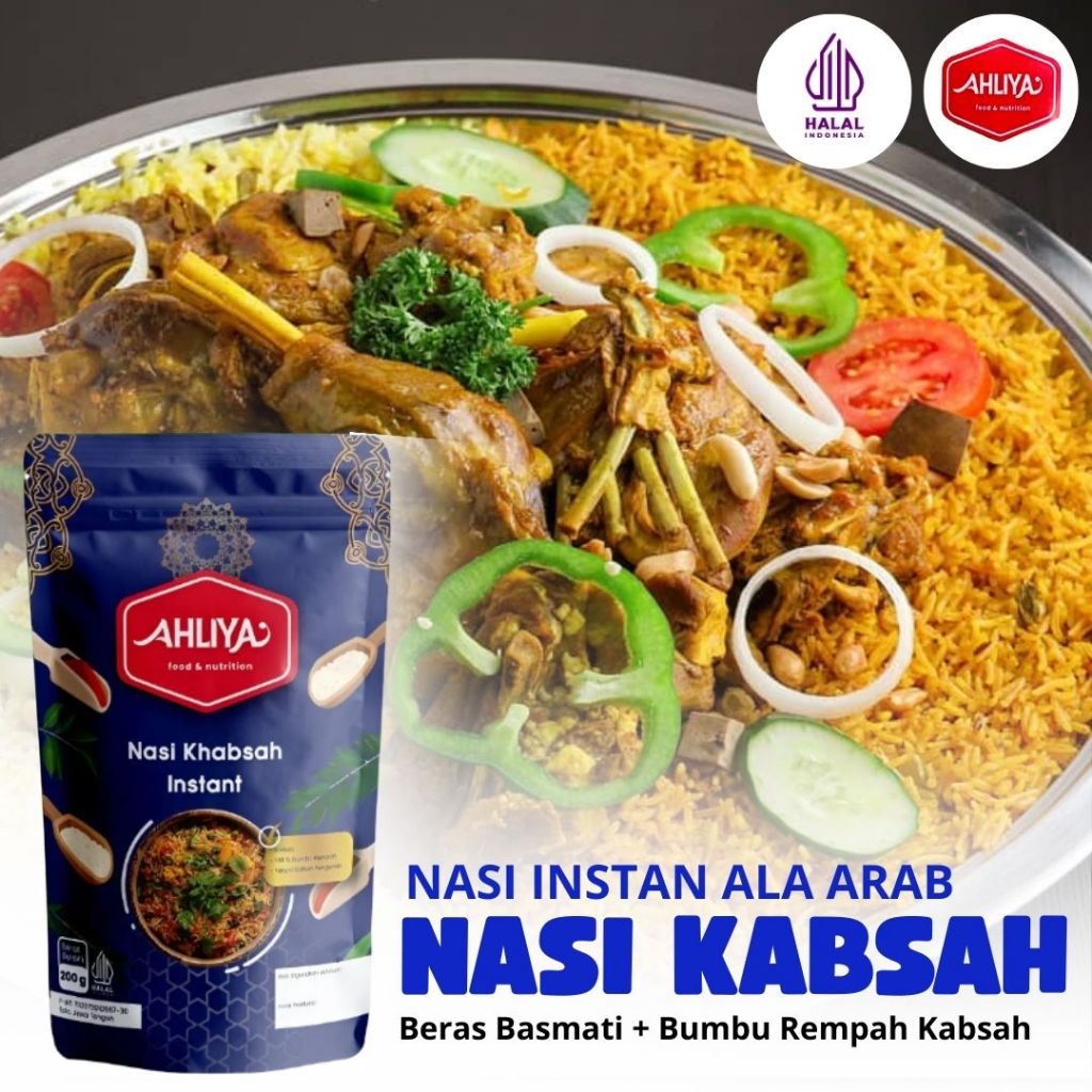 

Nasi Khabsah instan lengkap dengan bumbu organik halal dan BPOM
