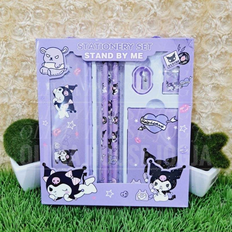

Stationary Set Box Kuromi 8821A Kuromi 6in1 Pensil Case Set Kuromi Ungu 6in1