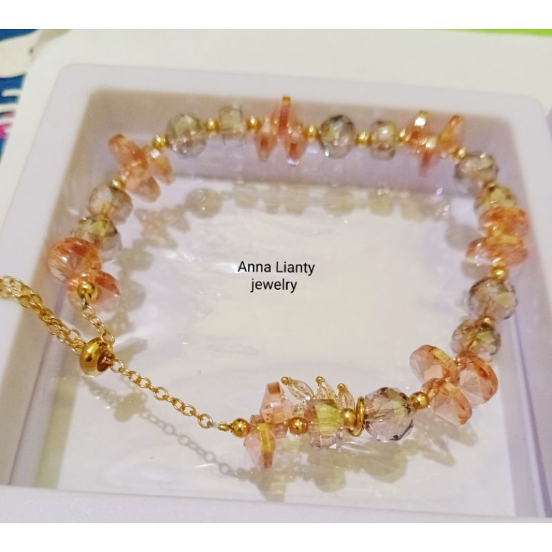 gelang manik-manik kristal premium kekinian