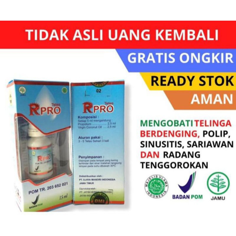 Jamu Tetes mata R Pro Asli 100% Herbal untuk mata katarak minus plus bisa untuk telinga hidung