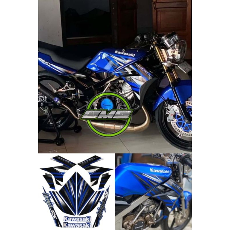 STIKER STRIPING ORI KAWASAKI NINJA SS  2013 BIRU STIKER NINJA SS 2013 SETIKER NINJA ORI COD