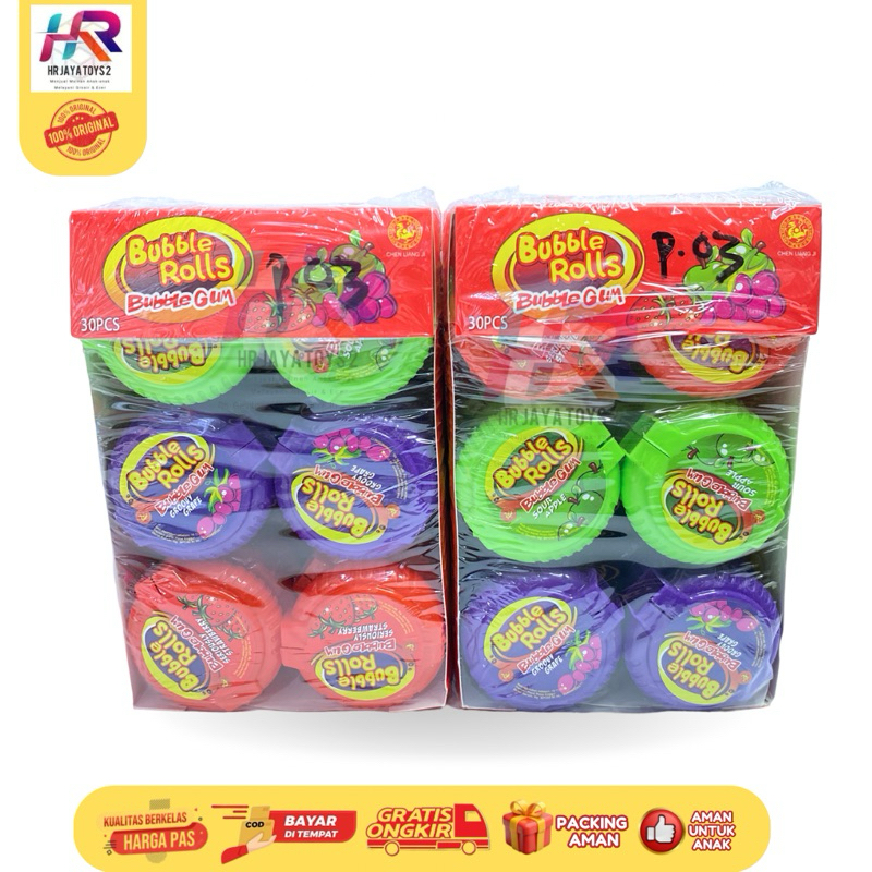 

Bubble rolls / Bubble roll gum / permen crazy roll / bubble rolls / permen karet gulung