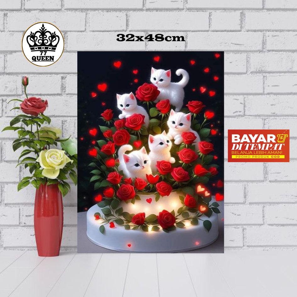 POSTER GAMBAR KUCING LUCU/POSTER DINDING GAMBAR KUCING/PAJANGAN DINDING RUMAH/WALLDECOR