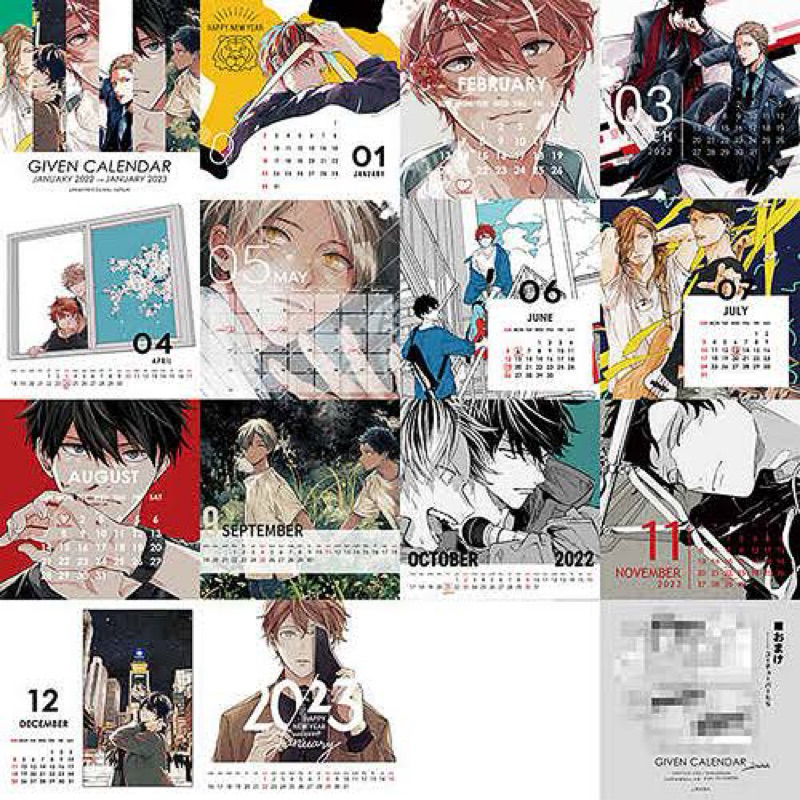 [ORIGINAL] GIVEN CALENDAR KALENDER 2022 2023 (sharing) YAOI MANGA BL COMIC