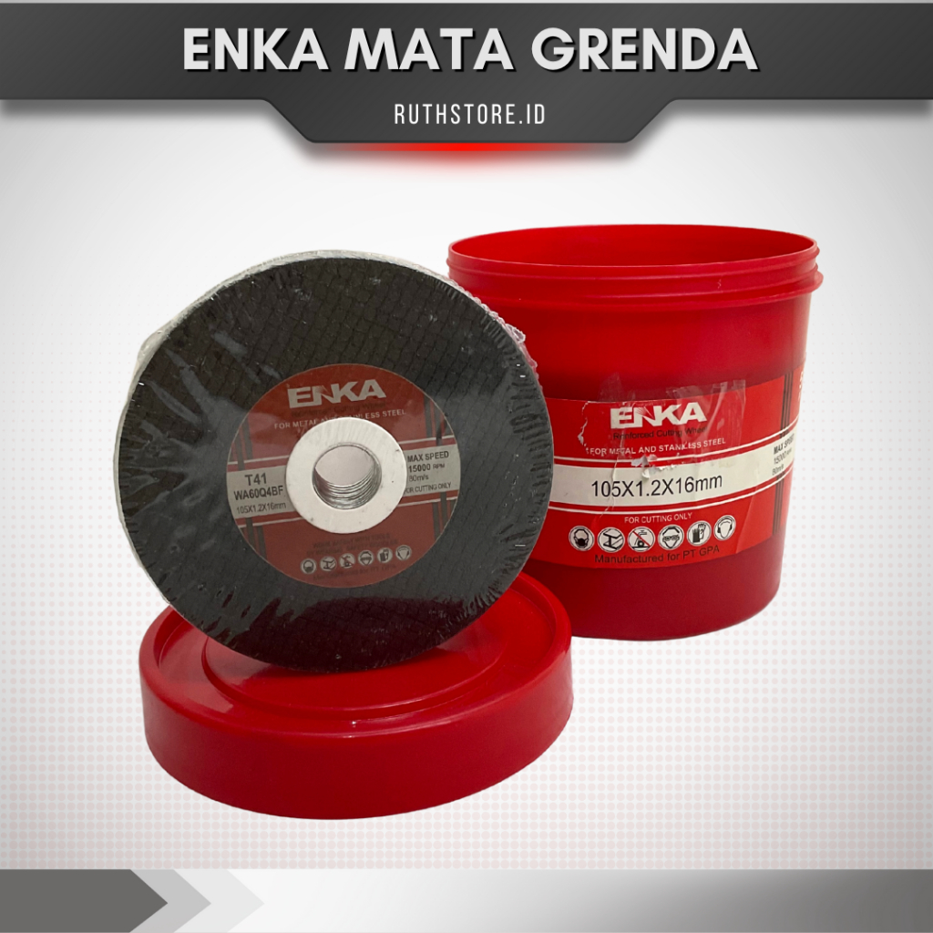 (ECER) ENKA Potong Besi/ Mata Grenda/ Mata Gerinda/ Mata Gurinda/ Mata Potong Besi Ukuran 4" (4 inch