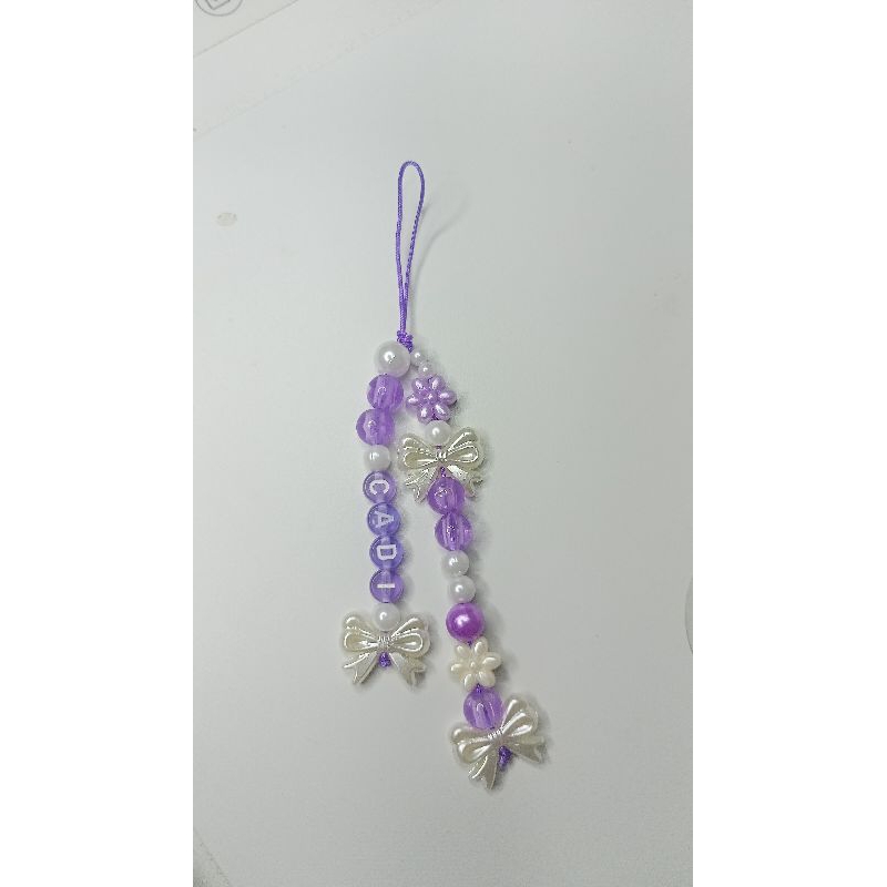 gantungan kunci/tas/hp  manik manik mutiara bisa request nama