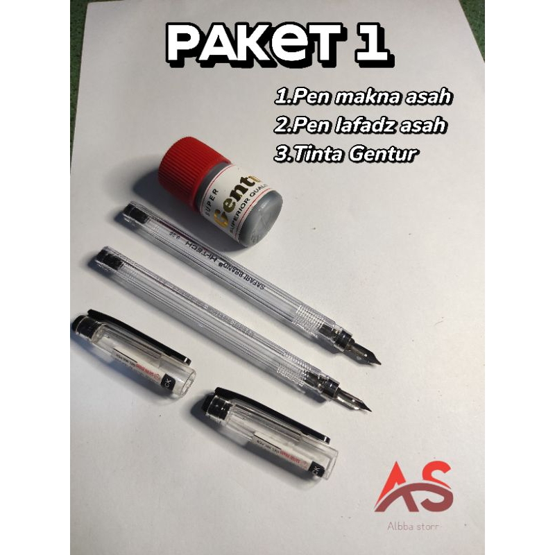 Pen tutul Santri ||Paket Satu Alat tulis arab khot kaligrafi