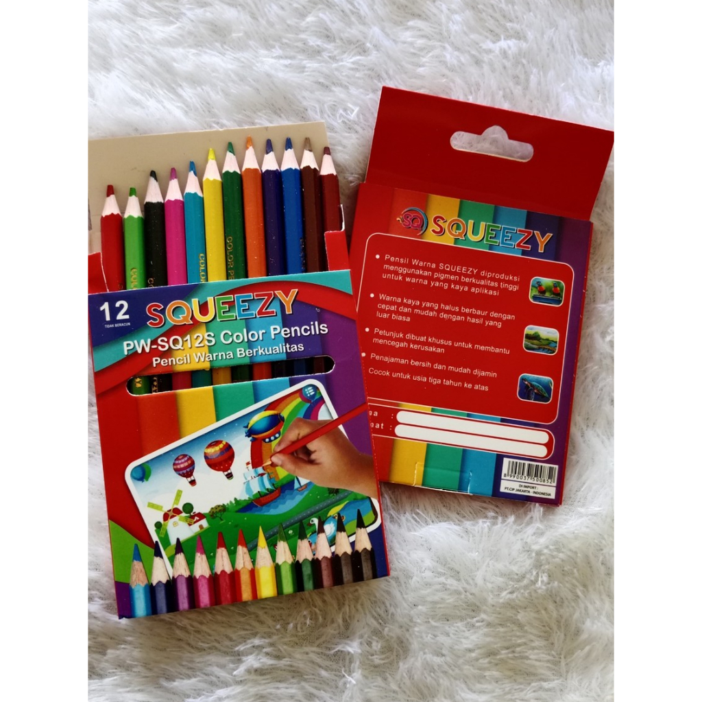

Pensil warna Squeezy 12 warna pendek PW-SQ12S