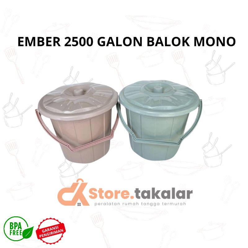 Ember kecil 5 liter / ember tutup tenteng/ember serbaguna plastik EMBER 2,5GL