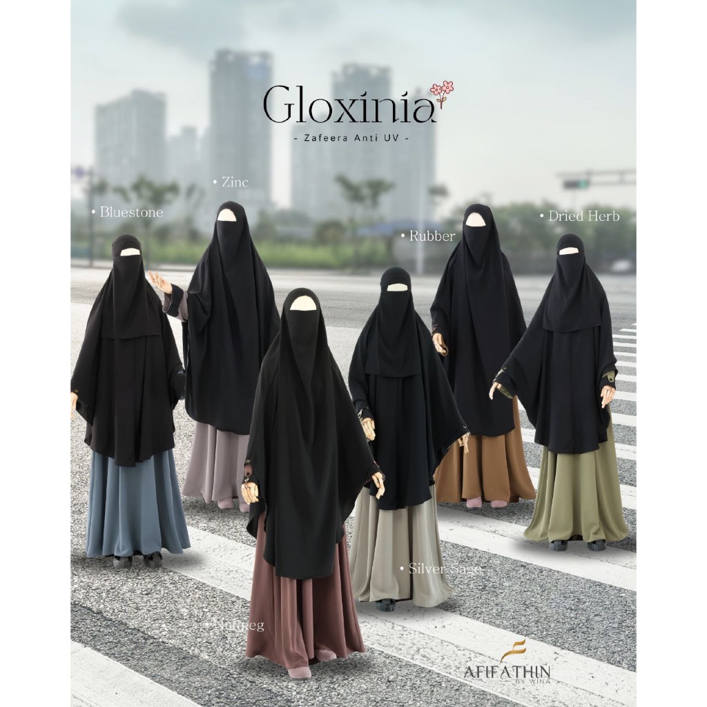 Gloxinia Abaya & Khimar Non Pad Long by Afifathin